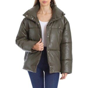 Bagatelle NYC Vegan Leather Puffer Jacket Coat